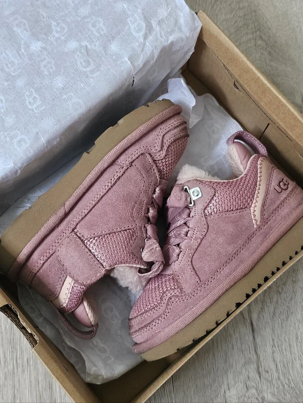 UGG T Lowmel Pink Dawn Toddler Girls Sneakers Size 8 US 7 UK 25 EU With Box